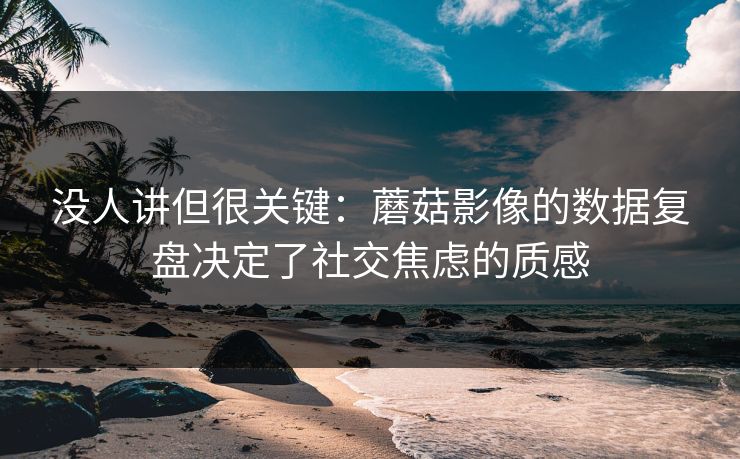 没人讲但很关键：蘑菇影像的数据复盘决定了社交焦虑的质感