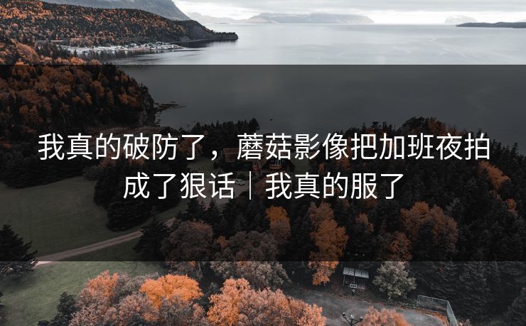 我真的破防了,蘑菇影像把加班夜拍成了狠话|我真的服了