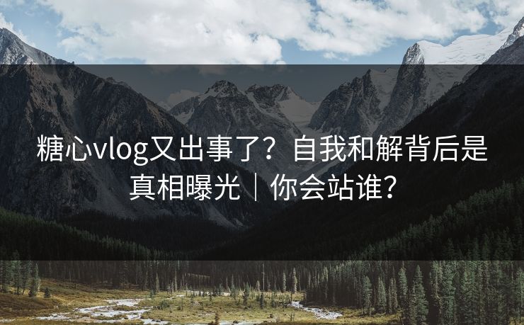 糖心vlog又出事了?自我和解背后是真相曝光|你会站谁? 第1张 糖心vlog又出事了?自我和解背后是真相曝光|你会站谁? 第1张