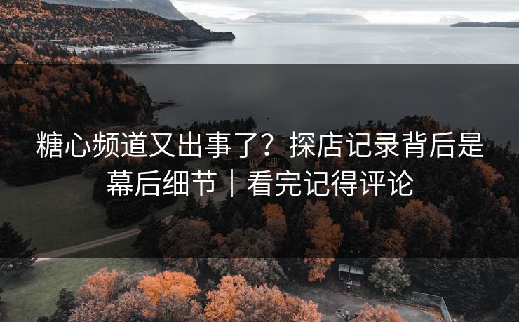 糖心频道又出事了？探店记录背后是幕后细节｜看完记得评论