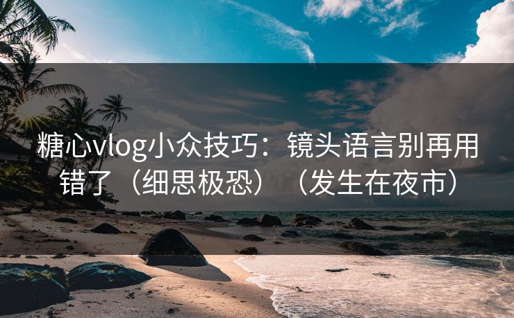 糖心vlog小众技巧：镜头语言别再用错了（细思极恐）（发生在夜市）
