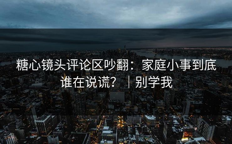 糖心镜头评论区吵翻：家庭小事到底谁在说谎？｜别学我