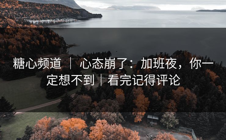 糖心频道 ｜ 心态崩了：加班夜，你一定想不到｜看完记得评论