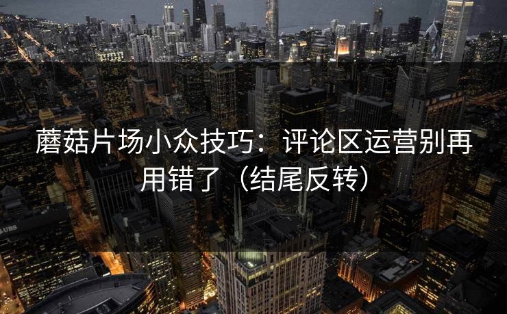 蘑菇片场小众技巧：评论区运营别再用错了（结尾反转）