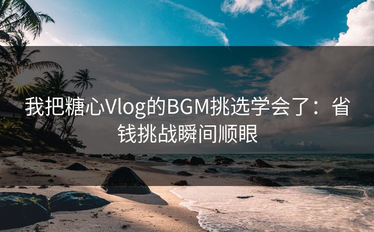 我把糖心Vlog的BGM挑选学会了:省钱挑战瞬间顺眼
