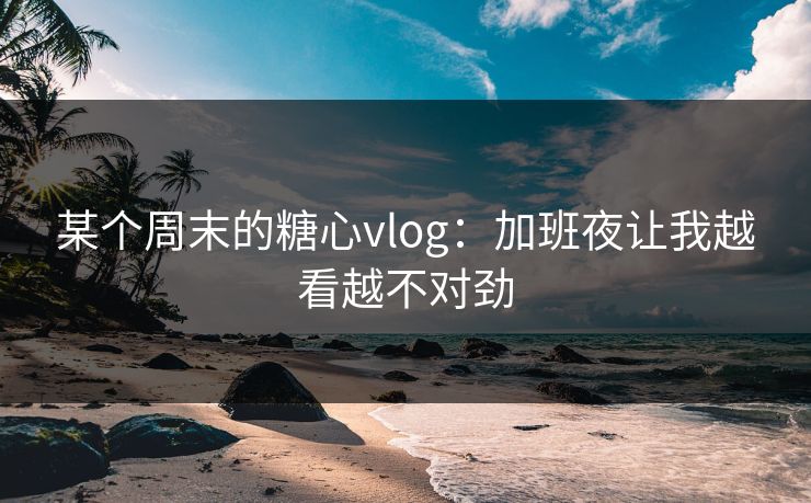 某个周末的糖心vlog:加班夜让我越看越不对劲